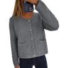 imagePRETTYGARDEN Womens Knit Cardigan Sweaters Fall Fashion Long Sleeve Open Front Button Down Trendy Casual Sweater JacketGrey
