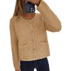 imagePRETTYGARDEN Womens Knit Cardigan Sweaters Fall Fashion Long Sleeve Open Front Button Down Trendy Casual Sweater JacketKhaki