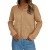 imagePRETTYGARDEN Womens Knit Cardigan Sweaters Fall Fashion Long Sleeve Open Front Button Down Trendy Casual Sweater JacketKhaki