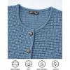 imagePRETTYGARDEN Womens Knit Cardigan Sweaters Fall Fashion Long Sleeve Open Front Button Down Trendy Casual Sweater JacketMist Blue