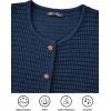 imagePRETTYGARDEN Womens Knit Cardigan Sweaters Fall Fashion Long Sleeve Open Front Button Down Trendy Casual Sweater JacketNavy