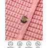 imagePRETTYGARDEN Womens Knit Cardigan Sweaters Fall Fashion Long Sleeve Open Front Button Down Trendy Casual Sweater JacketPink
