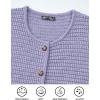 imagePRETTYGARDEN Womens Knit Cardigan Sweaters Fall Fashion Long Sleeve Open Front Button Down Trendy Casual Sweater JacketPurple