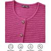 imagePRETTYGARDEN Womens Knit Cardigan Sweaters Fall Fashion Long Sleeve Open Front Button Down Trendy Casual Sweater JacketRose Red