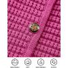 imagePRETTYGARDEN Womens Knit Cardigan Sweaters Fall Fashion Long Sleeve Open Front Button Down Trendy Casual Sweater JacketRose Red