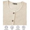 imagePRETTYGARDEN Womens Knit Cardigan Sweaters Fall Fashion Long Sleeve Open Front Button Down Trendy Casual Sweater JacketWhite
