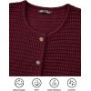 imagePRETTYGARDEN Womens Knit Cardigan Sweaters Fall Fashion Long Sleeve Open Front Button Down Trendy Casual Sweater JacketWine Red