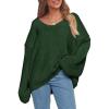 imagePRETTYGARDEN Womens Fall Sweaters Chunky Loose Long Sleeve V Neck Oversized Dressy Casual Knit Pullover TopsDark Green