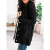 imagePRETTYGARDEN Womens Open Front Cardigan Sweaters Fall Fashion Button Down Cable Knit Chunky Winter Outerwear CoatsBlack