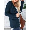 imagePRETTYGARDEN Womens Open Front Cardigan Sweaters Fall Fashion Button Down Cable Knit Chunky Winter Outerwear CoatsLake Blue