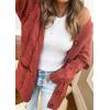 imagePRETTYGARDEN Womens Open Front Cardigan Sweaters Fall Fashion Button Down Cable Knit Chunky Winter Outerwear CoatsRed
