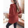 imagePRETTYGARDEN Womens Open Front Cardigan Sweaters Fall Fashion Button Down Cable Knit Chunky Winter Outerwear CoatsRed