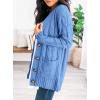 imagePRETTYGARDEN Womens Open Front Cardigan Sweaters Fall Fashion Button Down Cable Knit Chunky Winter Outerwear CoatsSky Blue