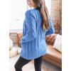 imagePRETTYGARDEN Womens Open Front Cardigan Sweaters Fall Fashion Button Down Cable Knit Chunky Winter Outerwear CoatsSky Blue