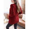 imagePRETTYGARDEN Womens Open Front Cardigan Sweaters Fall Fashion Button Down Cable Knit Chunky Winter Outerwear CoatsWine Red
