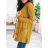 imagePRETTYGARDEN Womens Open Front Cardigan Sweaters Fall Fashion Button Down Cable Knit Chunky Winter Outerwear CoatsYellow