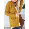 imagePRETTYGARDEN Womens Open Front Cardigan Sweaters Fall Fashion Button Down Cable Knit Chunky Winter Outerwear CoatsYellow
