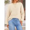 imagePRETTYGARDEN Womens Winter Sweaters Casual Crew Neck Long Sleeve Pullover Ribbed Knit Loose Fit Sweater TopsBeige