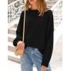 imagePRETTYGARDEN Womens Winter Sweaters Casual Crew Neck Long Sleeve Pullover Ribbed Knit Loose Fit Sweater TopsBlack