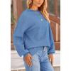 imagePRETTYGARDEN Womens Winter Sweaters Casual Crew Neck Long Sleeve Pullover Ribbed Knit Loose Fit Sweater TopsBlue