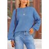 imagePRETTYGARDEN Womens Winter Sweaters Casual Crew Neck Long Sleeve Pullover Ribbed Knit Loose Fit Sweater TopsBlue