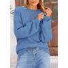 imagePRETTYGARDEN Womens Winter Sweaters Casual Crew Neck Long Sleeve Pullover Ribbed Knit Loose Fit Sweater TopsBlue