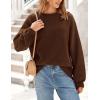 imagePRETTYGARDEN Womens Winter Sweaters Casual Crew Neck Long Sleeve Pullover Ribbed Knit Loose Fit Sweater TopsBrown