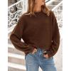 imagePRETTYGARDEN Womens Winter Sweaters Casual Crew Neck Long Sleeve Pullover Ribbed Knit Loose Fit Sweater TopsBrown
