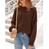 imagePRETTYGARDEN Womens Winter Sweaters Casual Crew Neck Long Sleeve Pullover Ribbed Knit Loose Fit Sweater TopsBrown