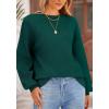 imagePRETTYGARDEN Womens Winter Sweaters Casual Crew Neck Long Sleeve Pullover Ribbed Knit Loose Fit Sweater TopsDark Green