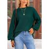 imagePRETTYGARDEN Womens Winter Sweaters Casual Crew Neck Long Sleeve Pullover Ribbed Knit Loose Fit Sweater TopsDark Green
