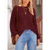 imagePRETTYGARDEN Womens Winter Sweaters Casual Crew Neck Long Sleeve Pullover Ribbed Knit Loose Fit Sweater TopsWine Red
