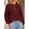 imagePRETTYGARDEN Womens Winter Sweaters Casual Crew Neck Long Sleeve Pullover Ribbed Knit Loose Fit Sweater TopsWine Red