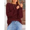 imagePRETTYGARDEN Womens Winter Sweaters Casual Crew Neck Long Sleeve Pullover Ribbed Knit Loose Fit Sweater TopsWine Red