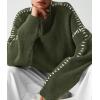 imagePRETTYGARDEN Womens Chunky Knit Winter Sweaters Casual Long Sleeve Mock Neck Oversized Loose Pullover Sweater TopsArmy Green