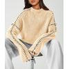 imagePRETTYGARDEN Womens Chunky Knit Winter Sweaters Casual Long Sleeve Mock Neck Oversized Loose Pullover Sweater TopsBeige