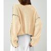 imagePRETTYGARDEN Womens Chunky Knit Winter Sweaters Casual Long Sleeve Mock Neck Oversized Loose Pullover Sweater TopsBeige