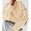 imagePRETTYGARDEN Womens Chunky Knit Winter Sweaters Casual Long Sleeve Mock Neck Oversized Loose Pullover Sweater TopsBeige
