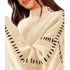 imagePRETTYGARDEN Womens Chunky Knit Winter Sweaters Casual Long Sleeve Mock Neck Oversized Loose Pullover Sweater TopsBeige