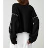 imagePRETTYGARDEN Womens Chunky Knit Winter Sweaters Casual Long Sleeve Mock Neck Oversized Loose Pullover Sweater TopsBlack