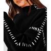 imagePRETTYGARDEN Womens Chunky Knit Winter Sweaters Casual Long Sleeve Mock Neck Oversized Loose Pullover Sweater TopsBlack