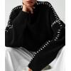 imagePRETTYGARDEN Womens Chunky Knit Winter Sweaters Casual Long Sleeve Mock Neck Oversized Loose Pullover Sweater TopsBlack