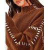 imagePRETTYGARDEN Womens Chunky Knit Winter Sweaters Casual Long Sleeve Mock Neck Oversized Loose Pullover Sweater TopsCaramel