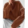 imagePRETTYGARDEN Womens Chunky Knit Winter Sweaters Casual Long Sleeve Mock Neck Oversized Loose Pullover Sweater TopsCaramel