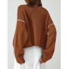 imagePRETTYGARDEN Womens Chunky Knit Winter Sweaters Casual Long Sleeve Mock Neck Oversized Loose Pullover Sweater TopsCaramel