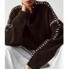 imagePRETTYGARDEN Womens Chunky Knit Winter Sweaters Casual Long Sleeve Mock Neck Oversized Loose Pullover Sweater TopsCoffee
