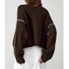 imagePRETTYGARDEN Womens Chunky Knit Winter Sweaters Casual Long Sleeve Mock Neck Oversized Loose Pullover Sweater TopsCoffee
