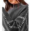 imagePRETTYGARDEN Womens Chunky Knit Winter Sweaters Casual Long Sleeve Mock Neck Oversized Loose Pullover Sweater TopsGrey