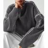 imagePRETTYGARDEN Womens Chunky Knit Winter Sweaters Casual Long Sleeve Mock Neck Oversized Loose Pullover Sweater TopsGrey