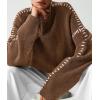 imagePRETTYGARDEN Womens Chunky Knit Winter Sweaters Casual Long Sleeve Mock Neck Oversized Loose Pullover Sweater TopsKhaki